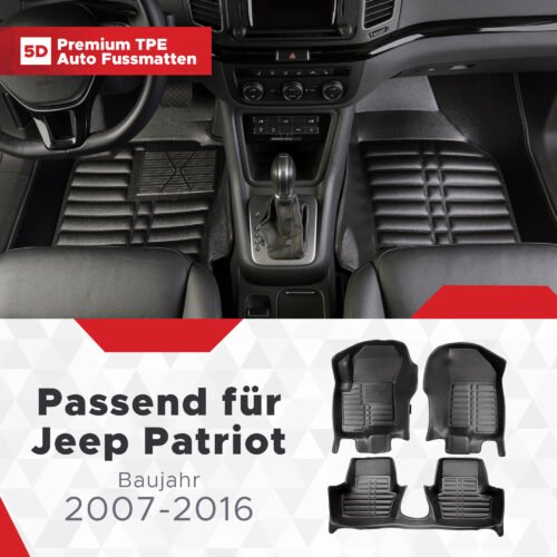 5D Premium Auto Fussmatten TPE Set passend für Jeep Patriot Baujahr 2007-2016