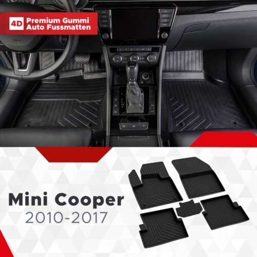 3D Premium Gummi Auto Fussmatten Set Passend für Mini Cooper Baujahr ab 2010-2017