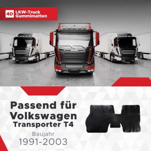 3D Gummimatte passend für Kleinbus Pickup Volkswagen Transporter T4 1991-2003