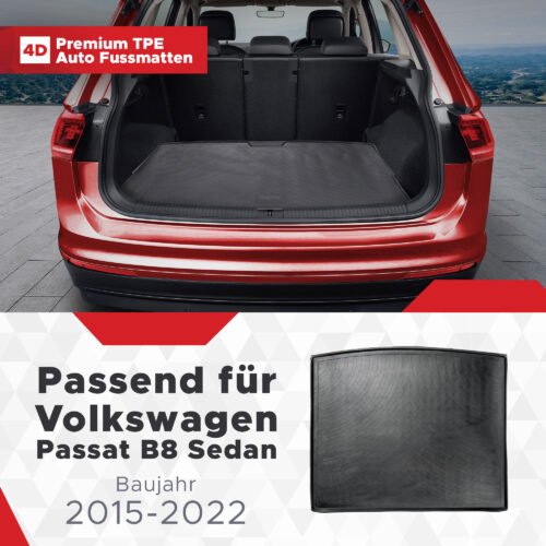4D Kofferraum Matte passend für Volkswagen Passat B8 Sedan Baujahr 2015-2022