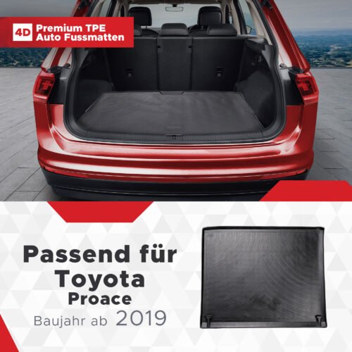 4D Kofferraum Matte passend für Toyota Proace ab 2019