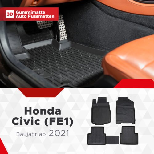 3D Fußmatten passend für Honda Civic (Fe1) ab 2021