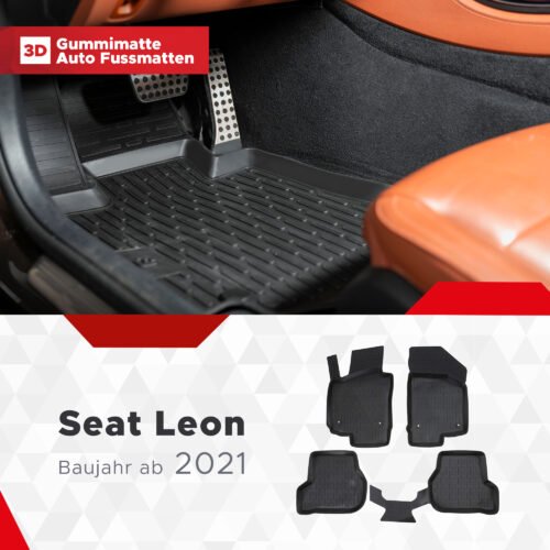 3D Fussmatten passend für Seat Leon Schaltgetriebe (MK4) ab 2020
