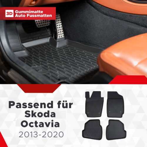 3D Fussmatten passend für Skoda Octavia III (3.Gen) 2013-2020
