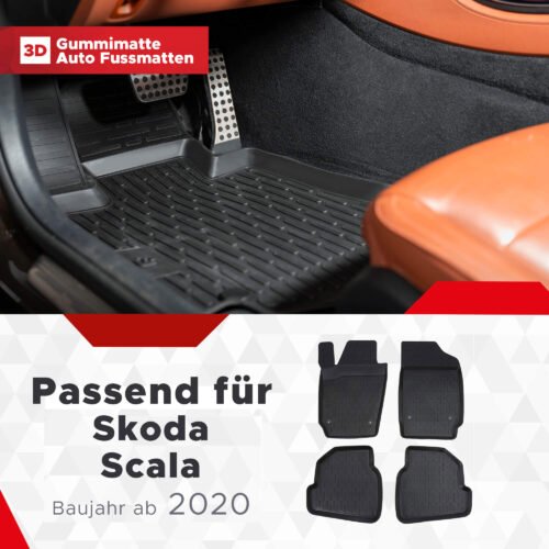 3D Fussmatten passend für Skoda Scala ab 2019