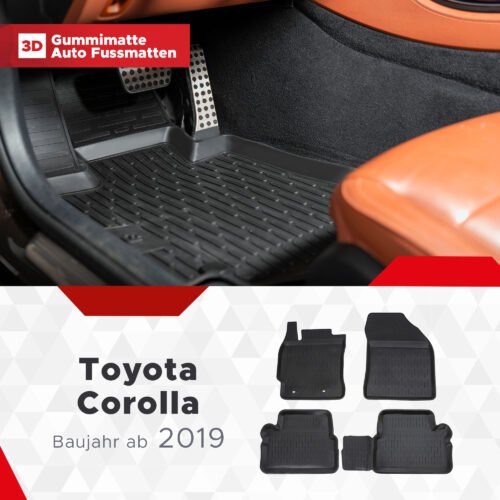 3D Fußmatten passend für Toyota Corolla ab 2018 (Passt Nicht IN HYBRID)