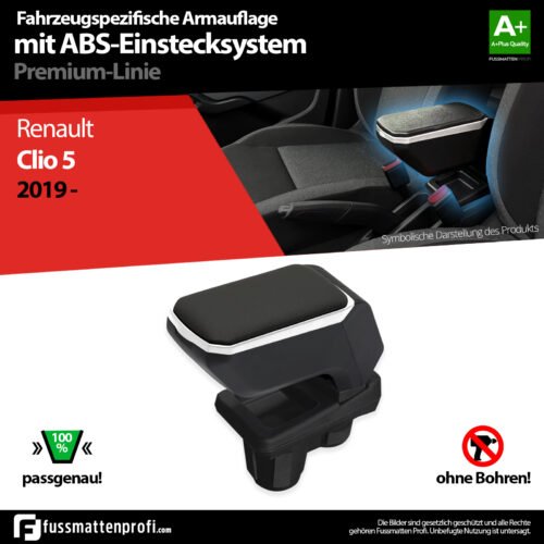 Mittelarmlehne Armauflage Grau Passend für Renault Clio 5 ab 2019