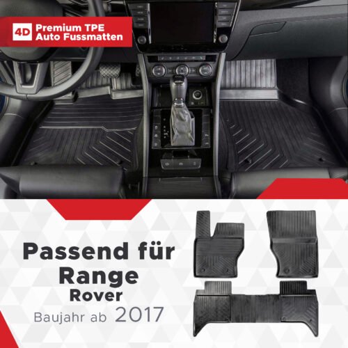 3D Premium Gummi Auto Fußmatten Set Passend für Range Rover Discovery Baujahr ab 2017